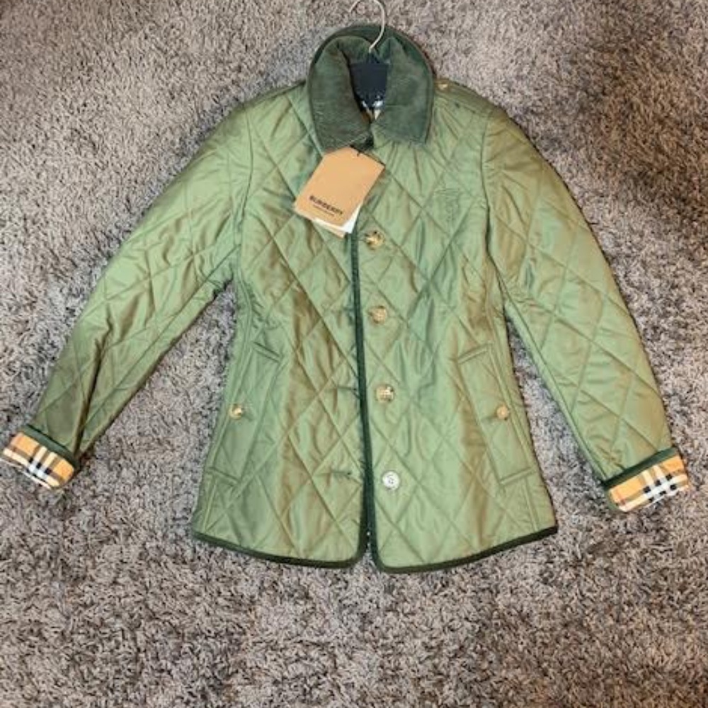 NWT Auth Burberry Fernhill Quilted Check XXS